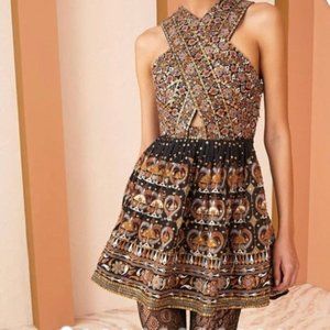 Ulla Johnson Moonlit Priya Crossover Beaded Mini Dress Size 12 Brand New
